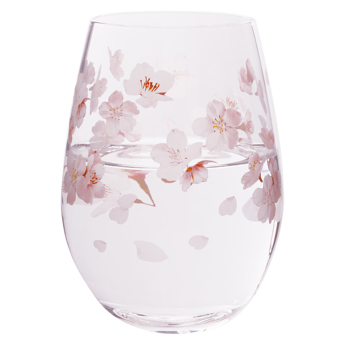 Toyo-Sasaki Glass Sakura Flower Pattern Pair Tumbler Set
