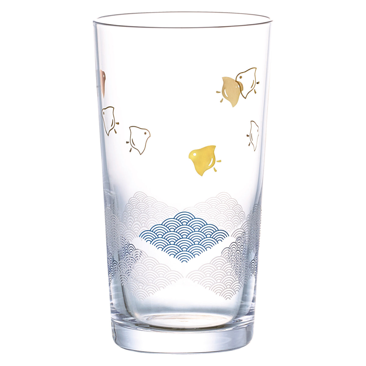 Toyo-Sasaki Glass Wamon Sake Cup, Chidori and Hishi Pattern