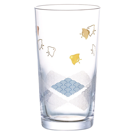 Toyo-Sasaki Glass Wamon Sake Cup, Chidori and Hishi Pattern