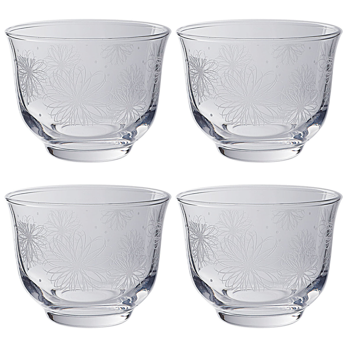 Toyo-Sasaki Glass Flower Line Cold Tea Set