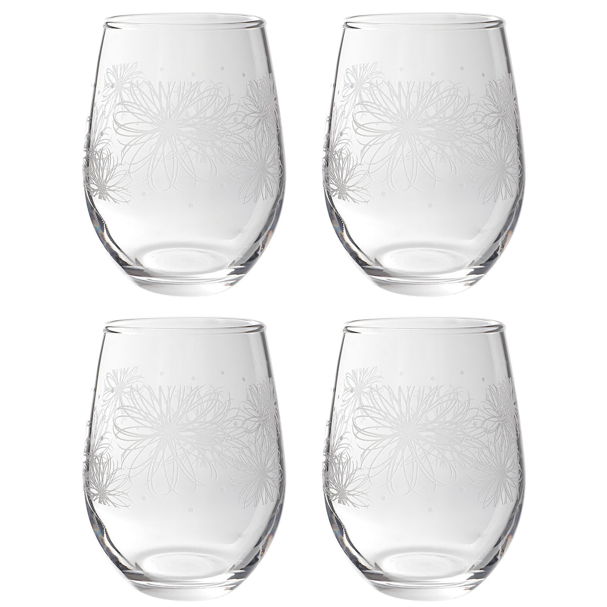 Toyo-Sasaki Glass Flower Line Tumbler Set