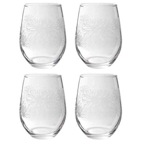 Toyo-Sasaki Glass Flower Line Tumbler Set