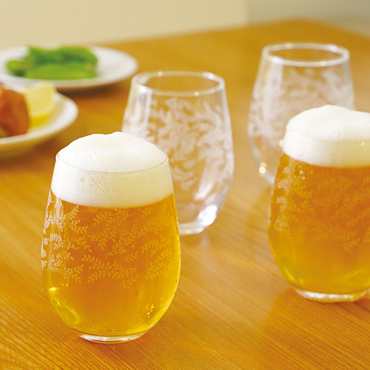 Toyo-Sasaki Glass Leaf Line Tumbler Set