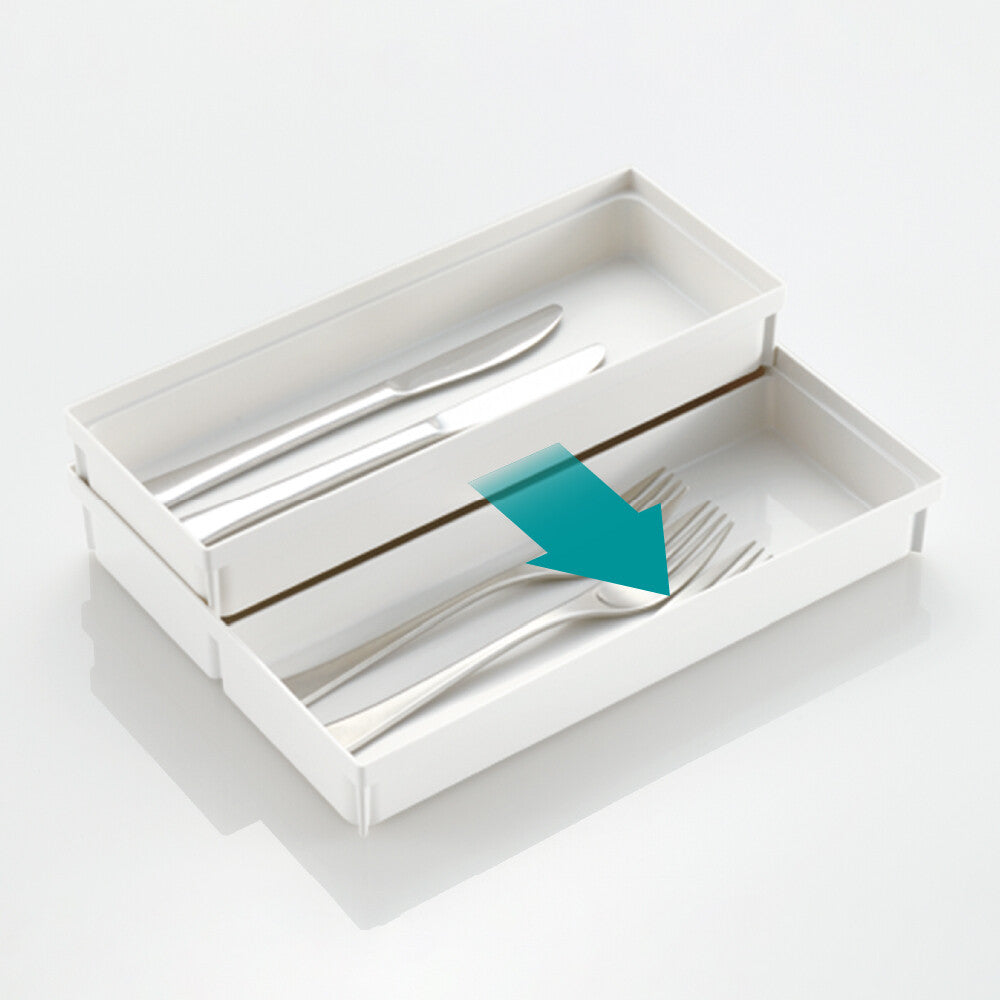 Richell Totono Cutlery Drawer Organizer Pocket Regular White