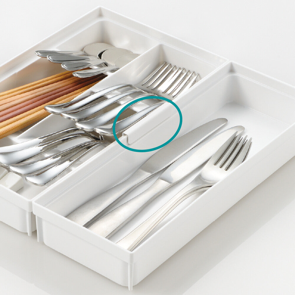 Richell Totono Cutlery Drawer Organizer Pocket Regular White