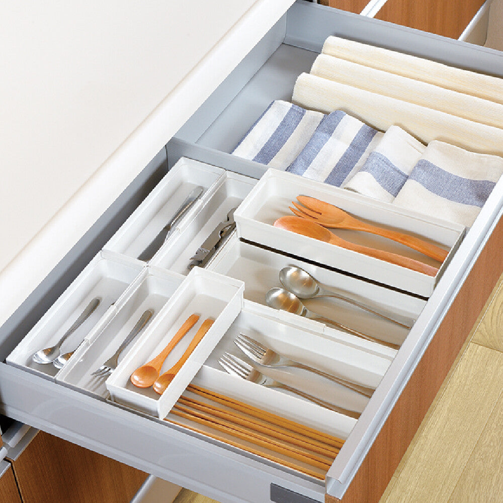 Richell Totono Cutlery Drawer Organizer Pocket White