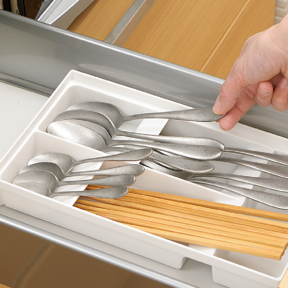Richell Totono Drawer Cutlery Stand Wide White