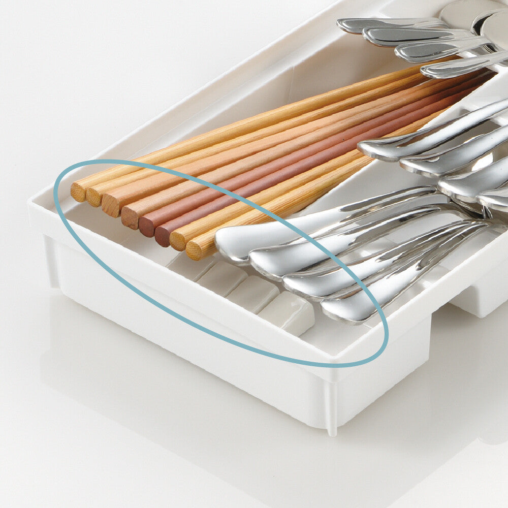 Richell Totono Drawer Cutlery Stand Wide White