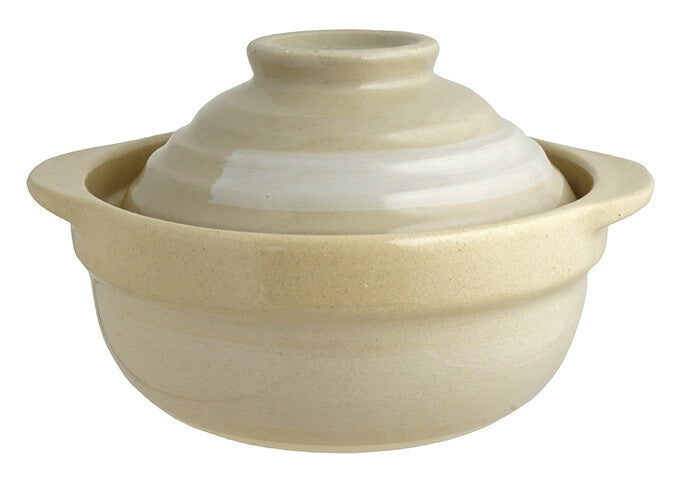 Living Donabe Clay Pot with Lid That Doubles as Rice Bowl 17cm