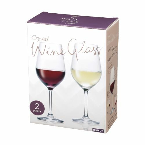 Toyo-Sasaki Glass Crystal Wine Glass Set Diamond Line 19.4cm