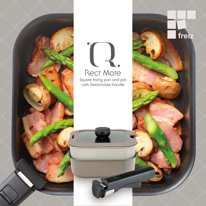 Wahei Freiz Recto Mate IH Square Detachable Handle Pan Set
