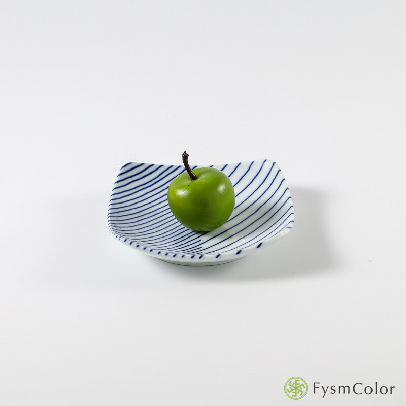 Hakusan Porcelain Kasane Shima Striped Small Plate Hasami Ware