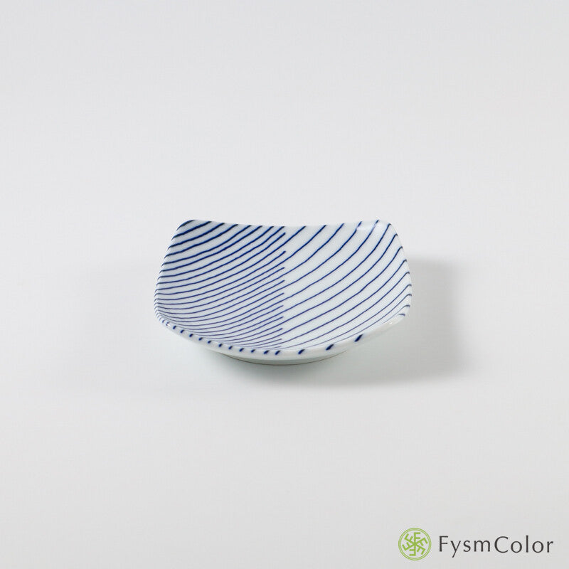 Hakusan Porcelain Kasane Shima Striped Small Plate Hasami Ware