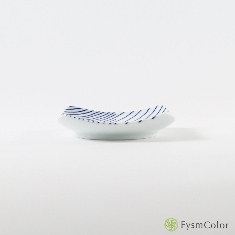 Hakusan Porcelain Kasane Shima Striped Small Plate Hasami Ware