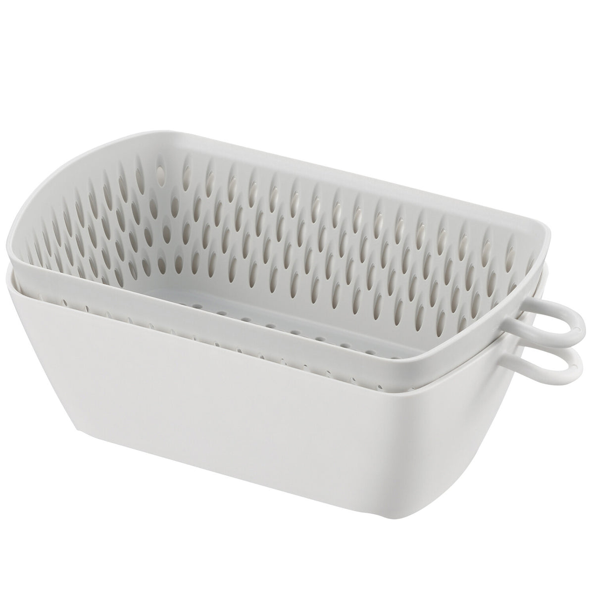 Akebono Dustpan Shaped Colander Bowl Square White MZ-3534