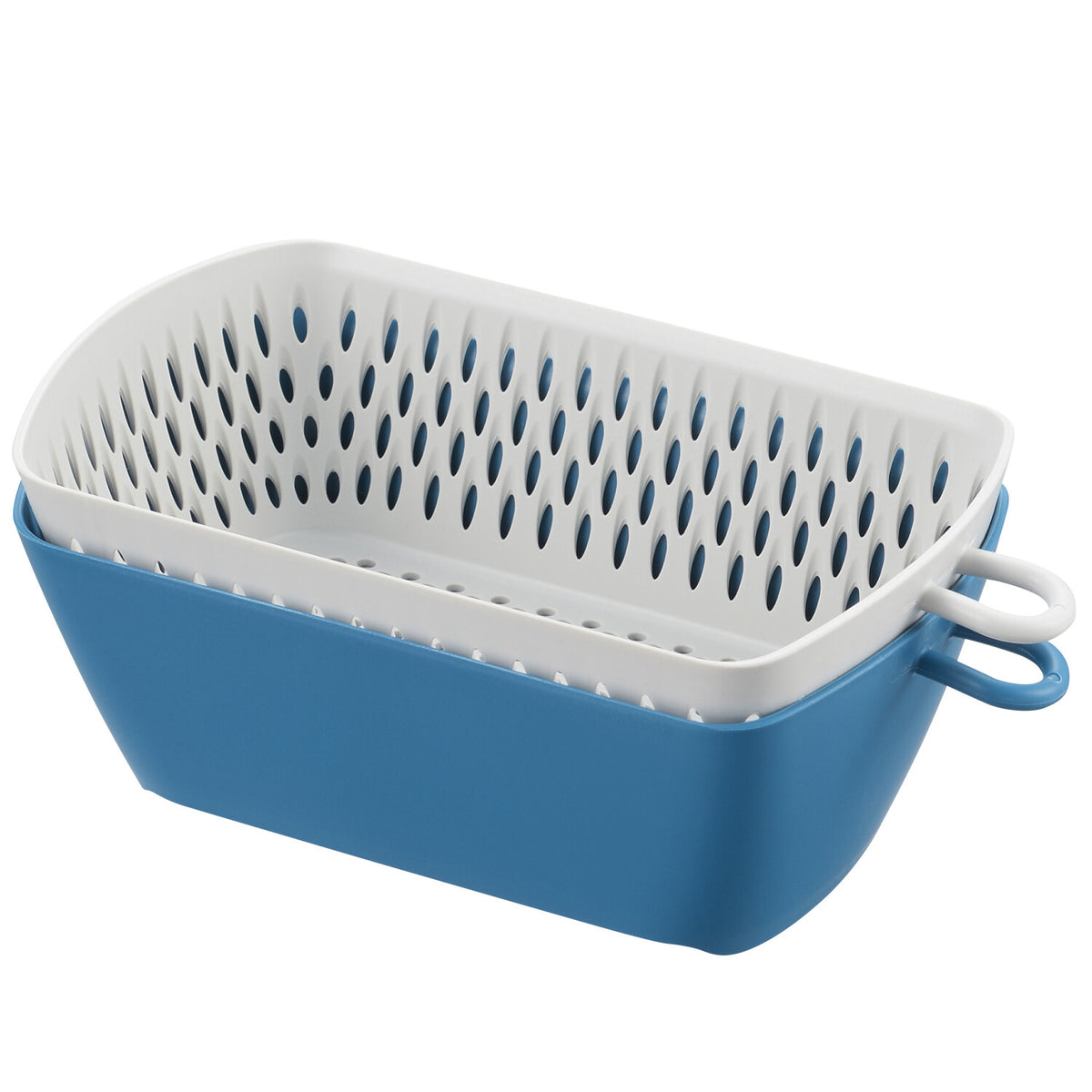 Akebono Dustpan Shape Colander Bowl Square Blue MZ-3536