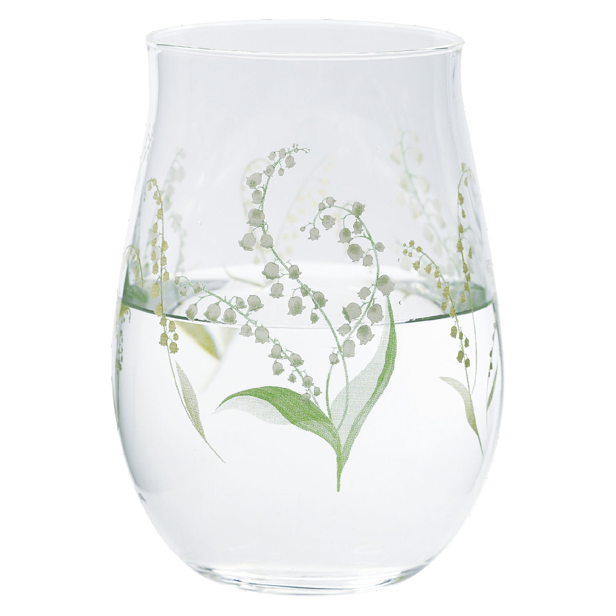 Toyo-Sasaki Glass Hanabun Pair Tumbler Lily of the Valley Pattern