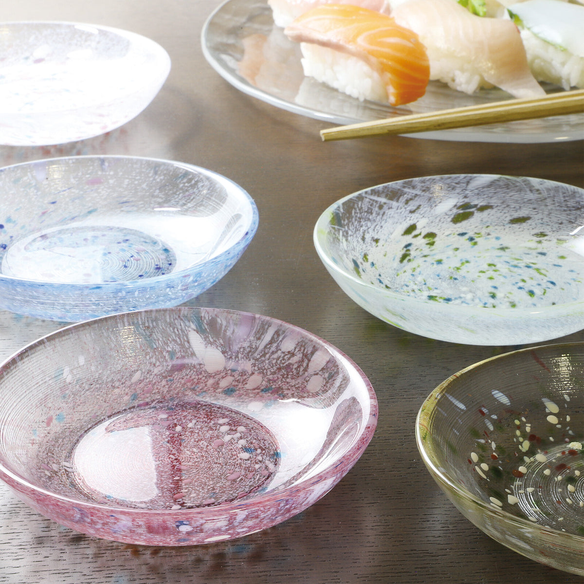 Toyo-Sasaki Glass Iroshizuku Mamezara Small Plate Pink 10.7cm