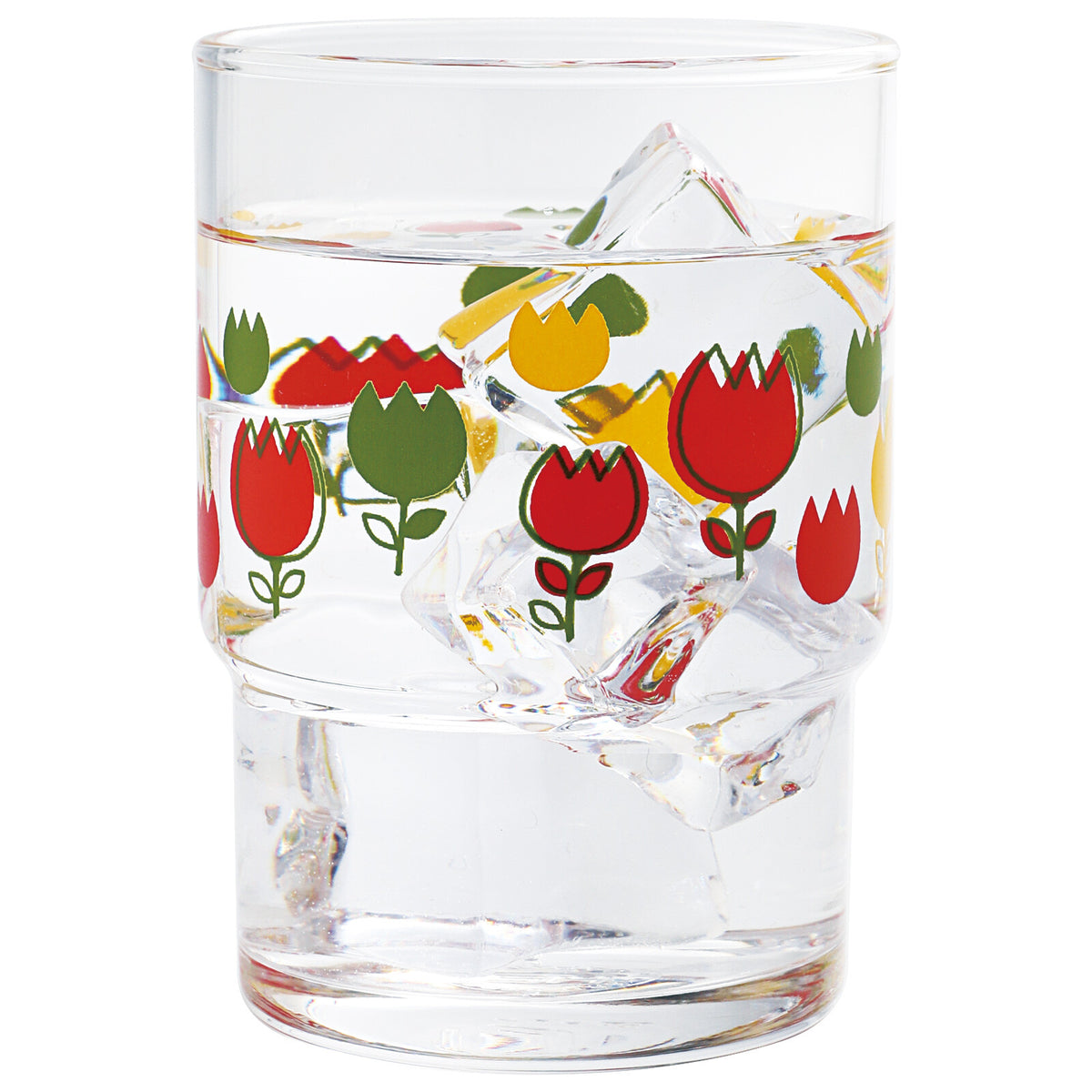 Toyo-Sasaki Glass Showa Retro Stacking Tumbler Tulip Pattern 250ml