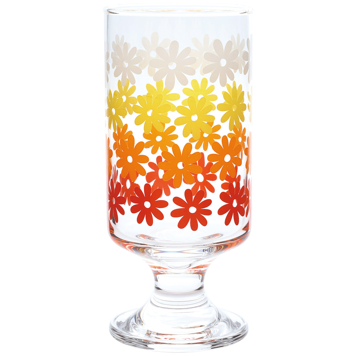 Toyo-Sasaki Glass Showa Retro Stem Glass Funny Pattern 285ml