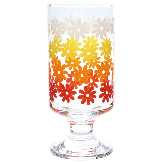 Toyo-Sasaki Glass Showa Retro Stem Glass Funny Pattern 285ml
