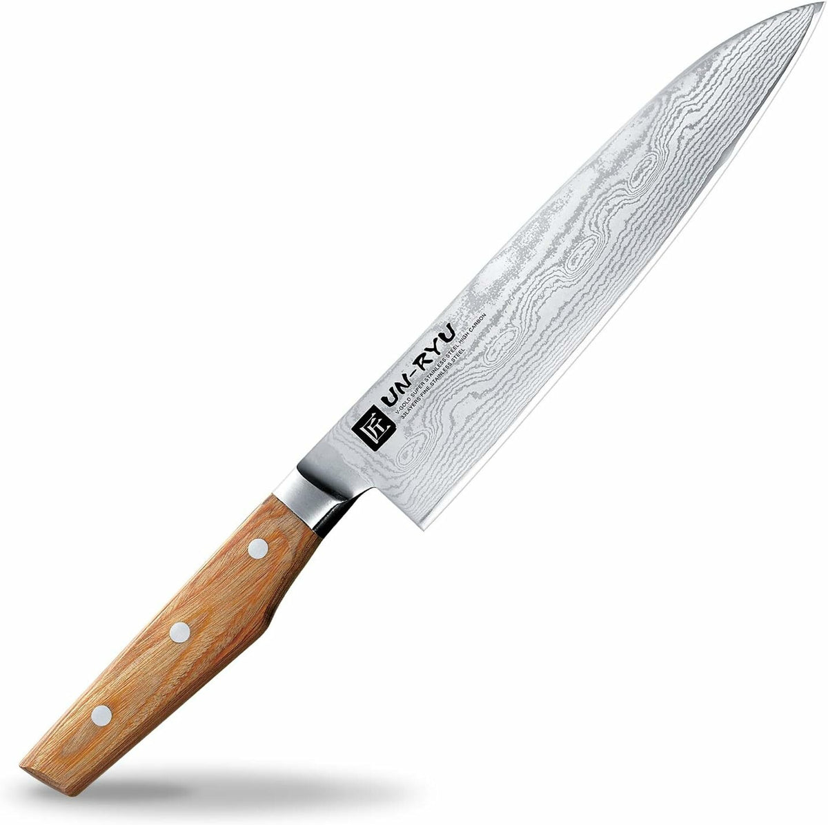 Shimomura Unryu Gyuto Chef Knife VG10 Damascus Wood Handle 210mm UNR-05