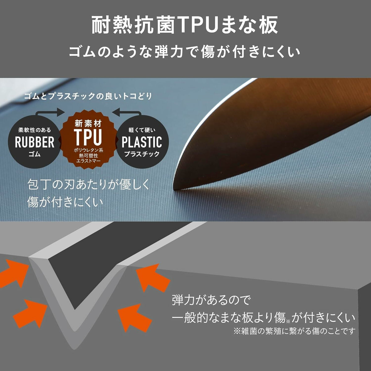 CB Japan TPU Cutting Board Half-Moon Black