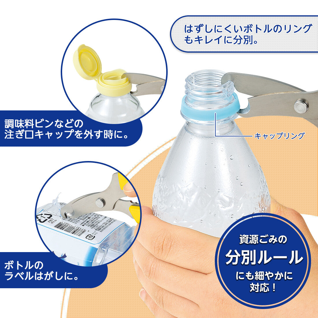 Shimomura Karuraku Plastic Bottle Label Cutting Scissors KR-401
