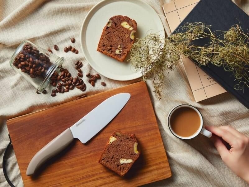 Kyocera Ceramic Santoku Knife 14cm Latte Beige FKB-140LBG