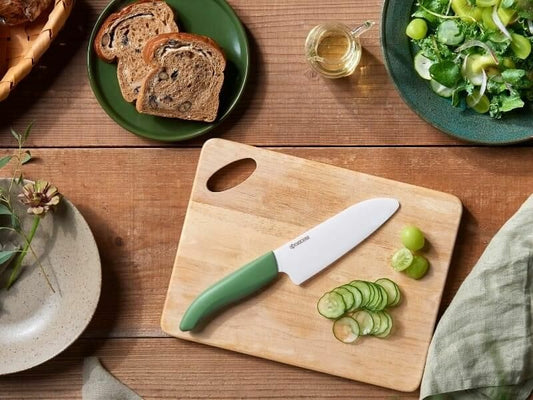 Kyocera Ceramic Santoku Knife 14cm Botanical Green FKB-140BGR