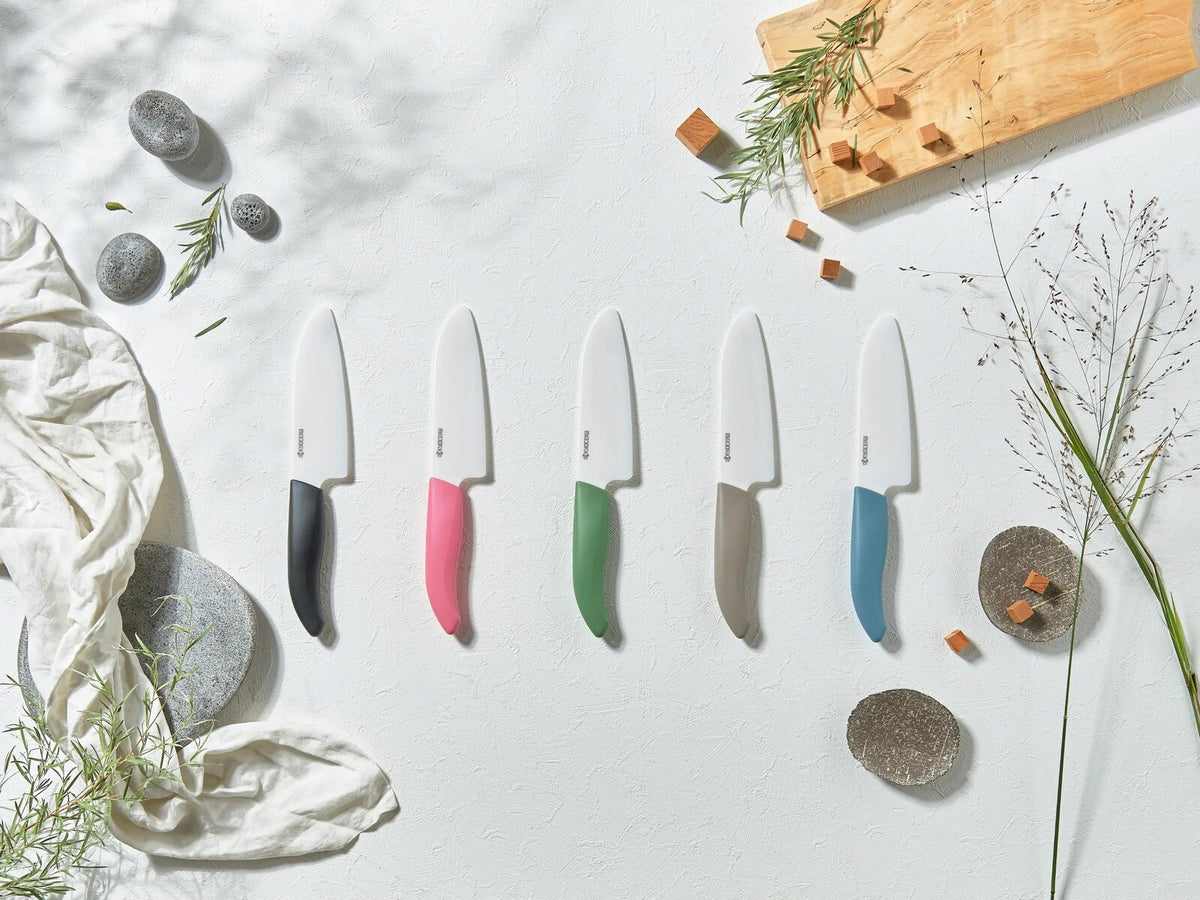 Kyocera Ceramic Santoku Knife 14cm Botanical Green FKB-140BGR
