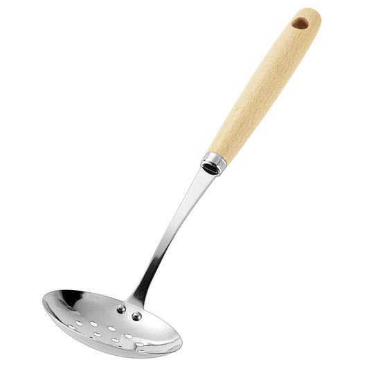 Shimomura Nabetomo Slotted Ladle with Wooden Handle NBT-202