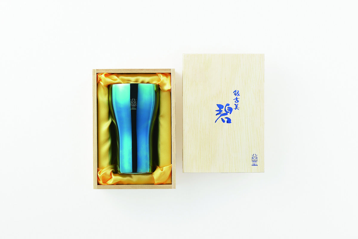 Tamahashi Double-Wall Tumbler Blue Silver Antique