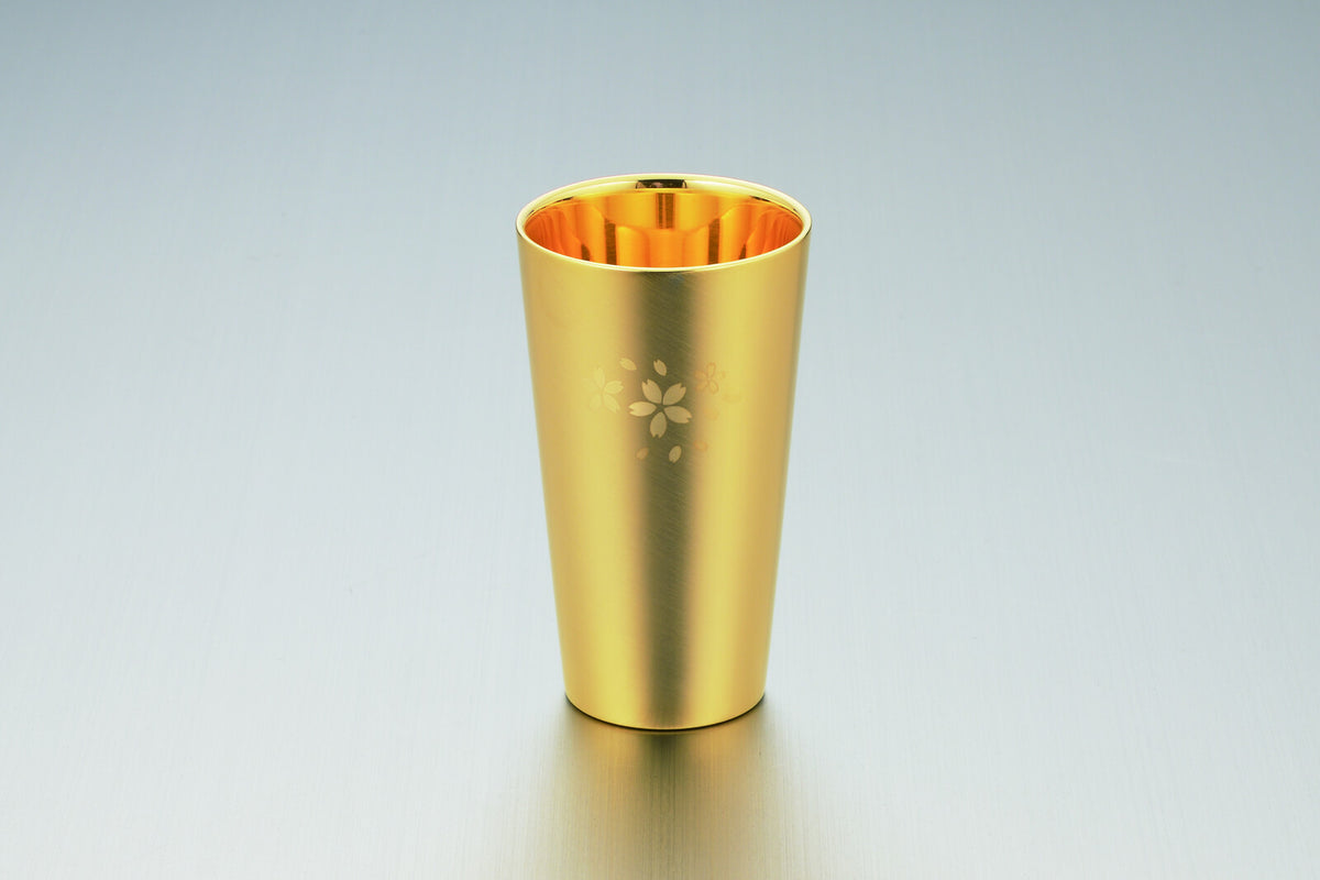 Tamahashi Double-Wall Tumbler Gold Plated Sakura SK-004
