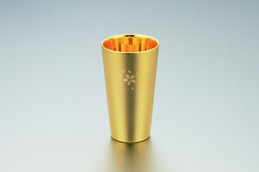 Tamahashi Double-Wall Tumbler Gold Plated Sakura SK-004