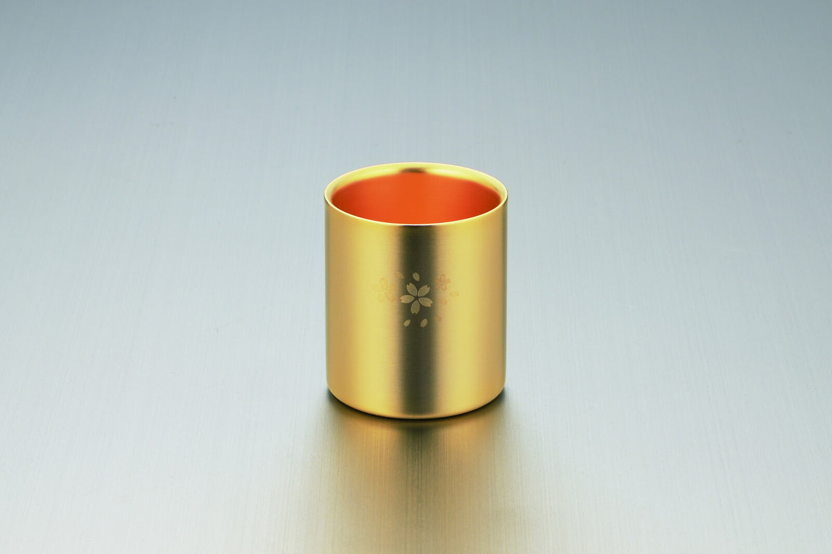 Tamahashi Double-Wall Tumbler Gold Plated Sakura SK-009