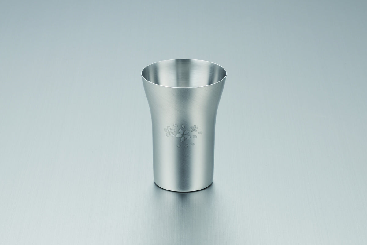 Tamahashi Stainless Steel Tumbler Small Satin Finish Cherry Blossom SR-002