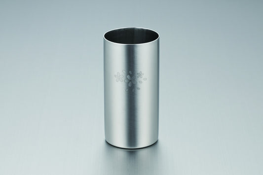 Tamahashi Double-Wall Highball Tumbler Satin Finish Cherry Blossom SR-006