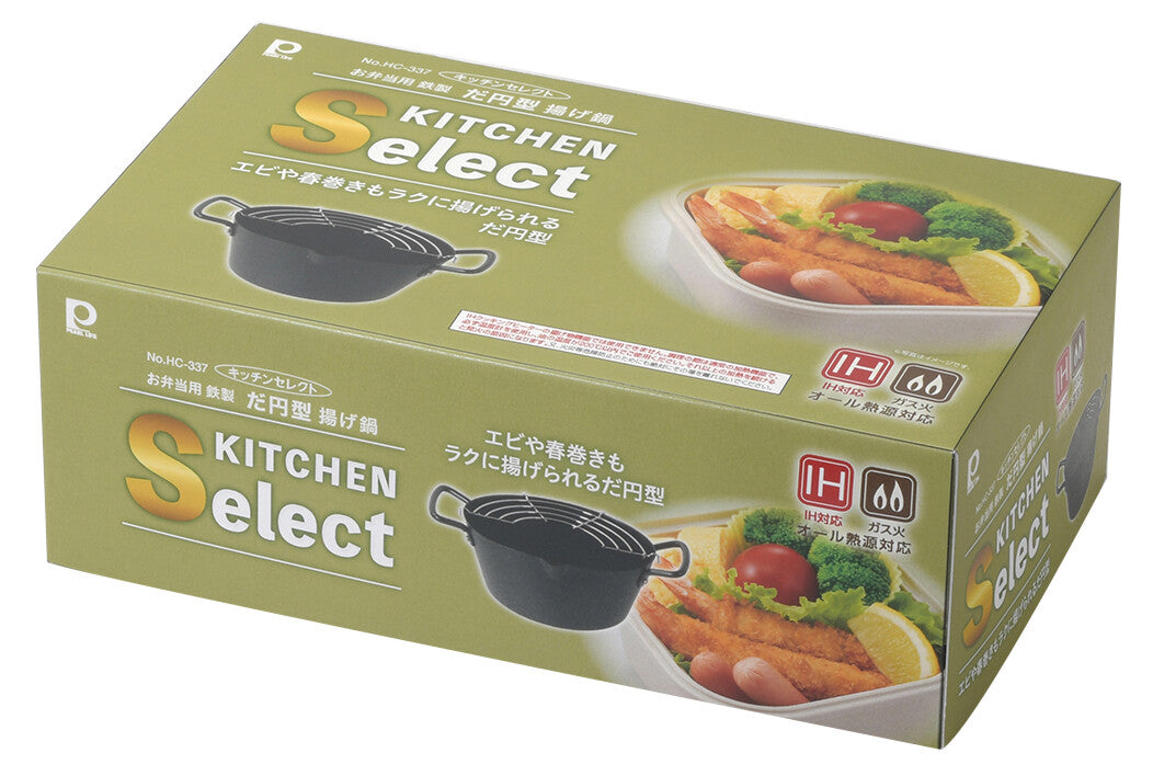 Pearl Metal Kitchen Select Iron Oval Deep Fryer Pot 16cm HC-336