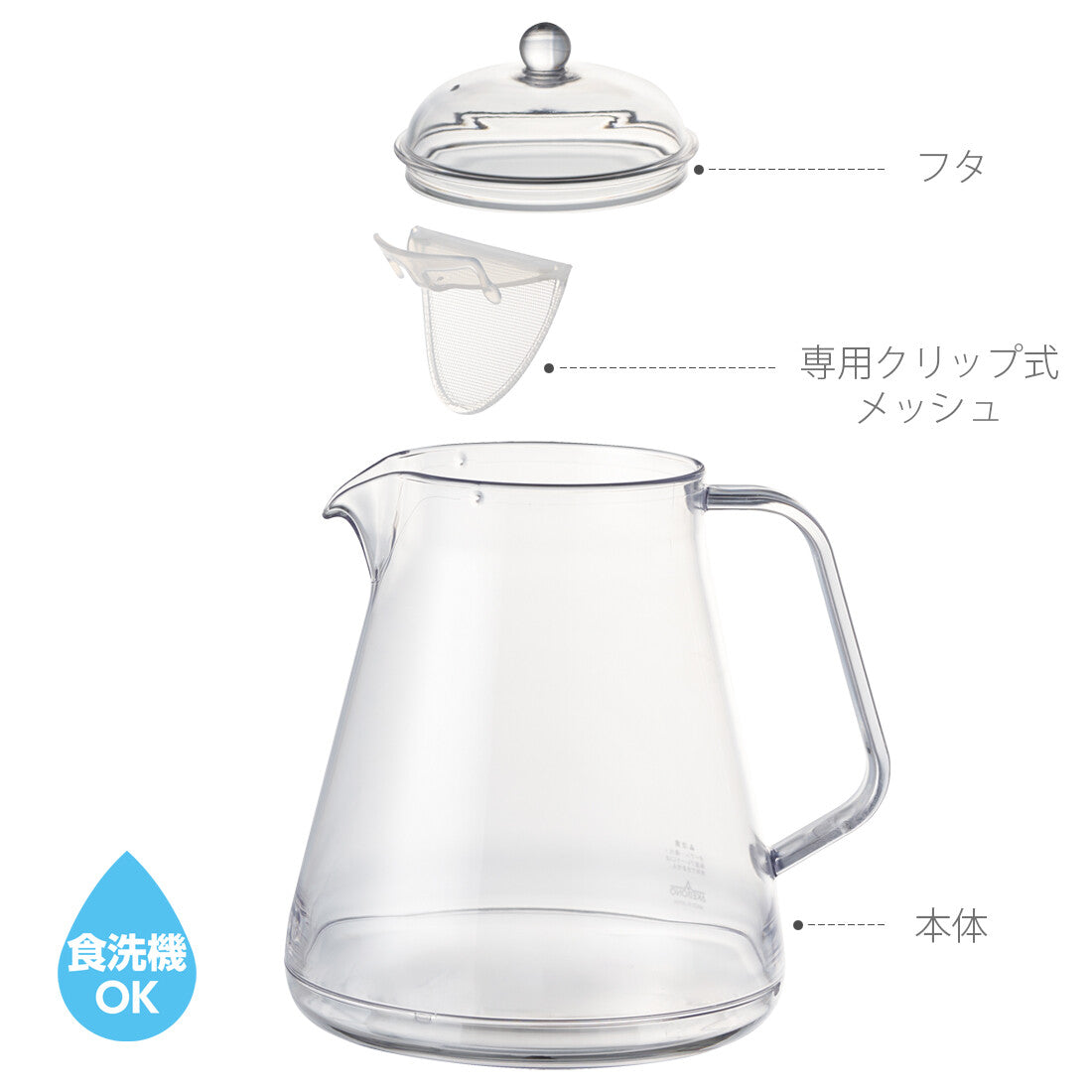 Akebono Unbreakable Tea Server Teapot with Strainer 750ml TW-3778
