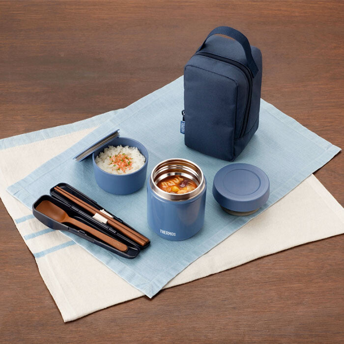 Thermos Vacuum Insulated Soup Lunch Jar Set 550ml Indigo Blue JEE-550