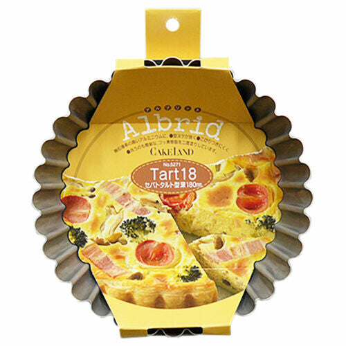 Tiger Crown Albrid Deep Tart Pan Removable Bottom Nonstick 18cm 5271