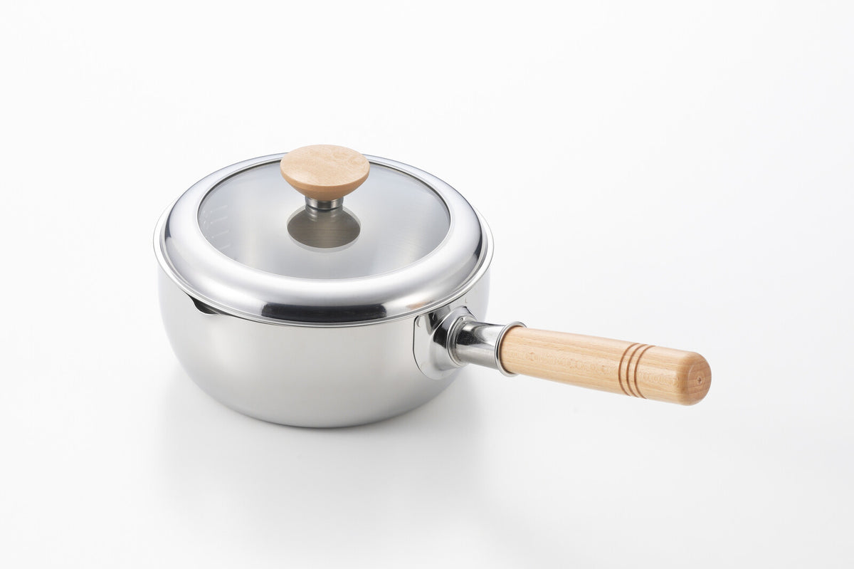 Yoshikawa Mieru Wooden Handle Saucepan 18cm SJ3816