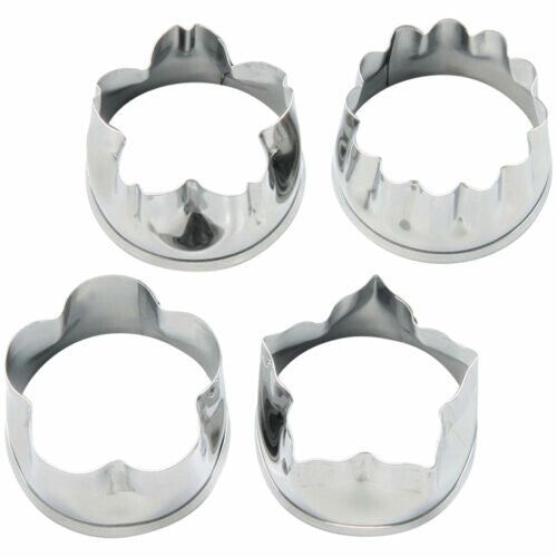 Tiger Crown Stainless Steel Flower Cookie Cutter Set of 4 Large 123