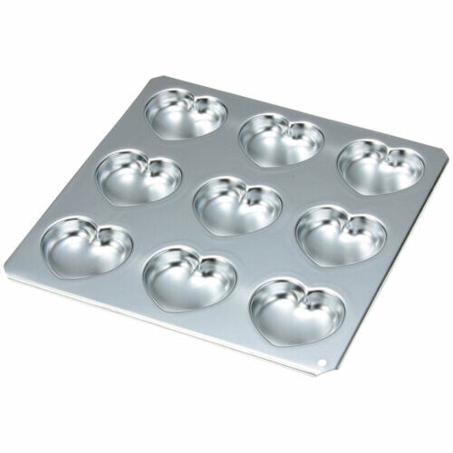 Tiger Crown Heart Madeleine Pan 9 Cavity Chrome Plated Steel 994