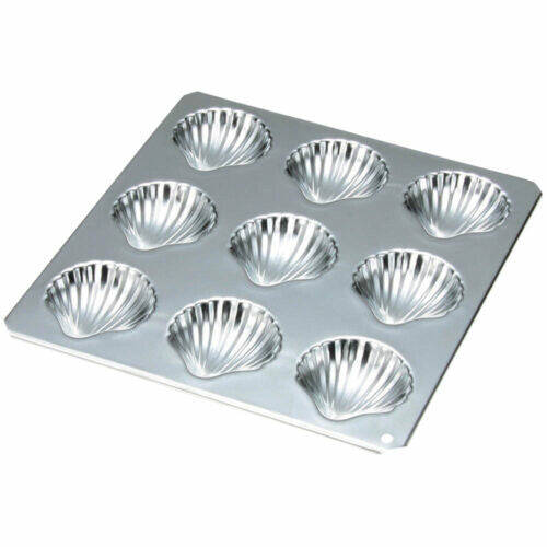 Tiger Crown Shell Madeleine Pan 9 Cavity Chrome Plated Steel 999