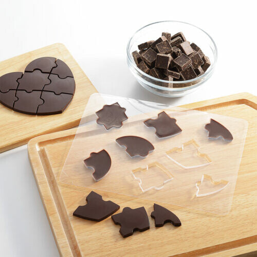 Tiger Crown Kirari Puzzle Heart Chocolate Mold Clear PET 1197