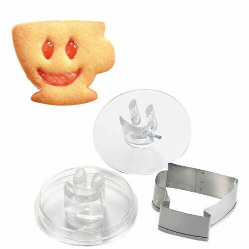 Tiger Crown Nikoniko Face Cookie Cutter and Stamp Set Cup 1901