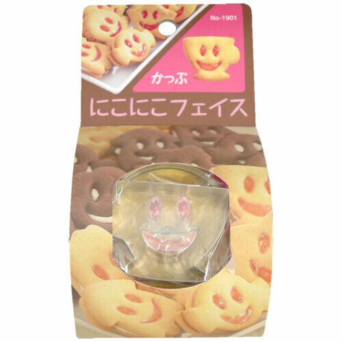 Tiger Crown Nikoniko Face Cookie Cutter and Stamp Set Cup 1901