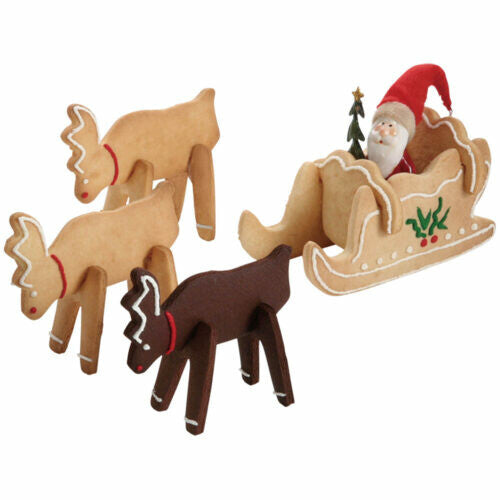 Tiger Crown Reindeer and Sleigh 3D Cookie Cutter Set 18-8 Stainless Steel 1952